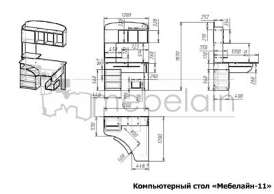 размеры компьютерного стола Мебелайн-11