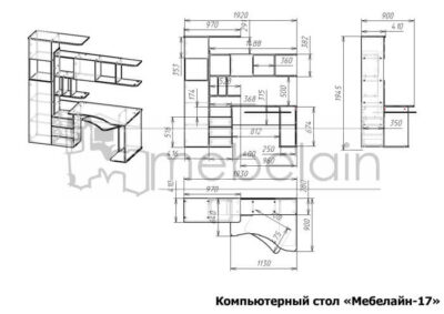 размеры компьютерного стола Мебелайн-17
