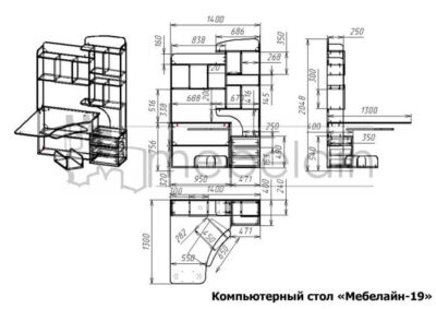 размеры компьютерного стола Мебелайн-19