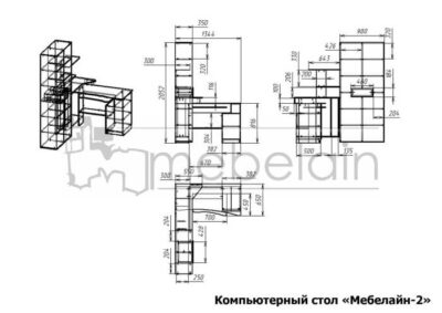 размеры компьютерного стола Мебелайн-2