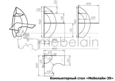 размеры компьютерного стола Мебелайн-39